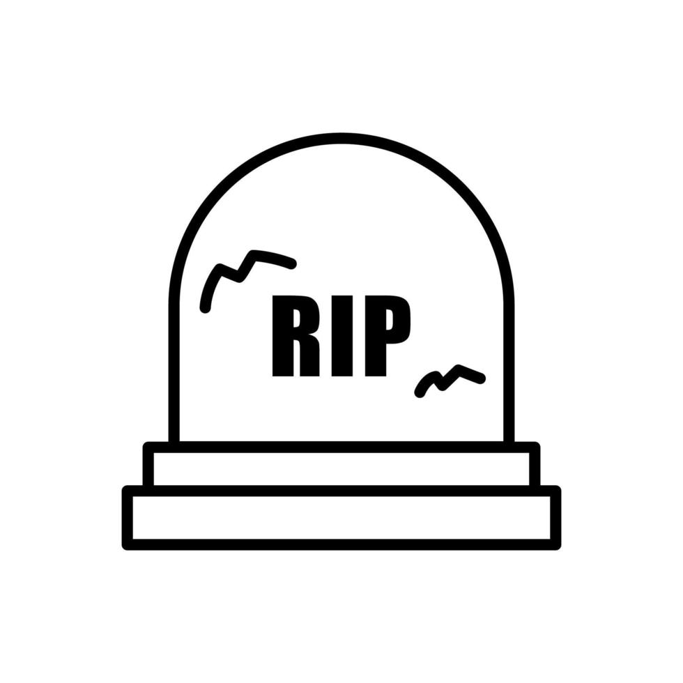 Gravestone line icon illustration. icon related to Halloween. Line icon style. Simple design editable vector