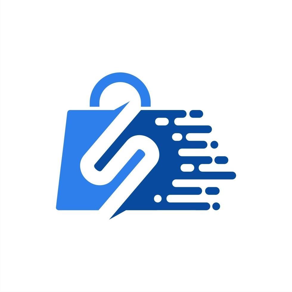 Shopping bag icon with Fast service icon, Online Shoping bag vector