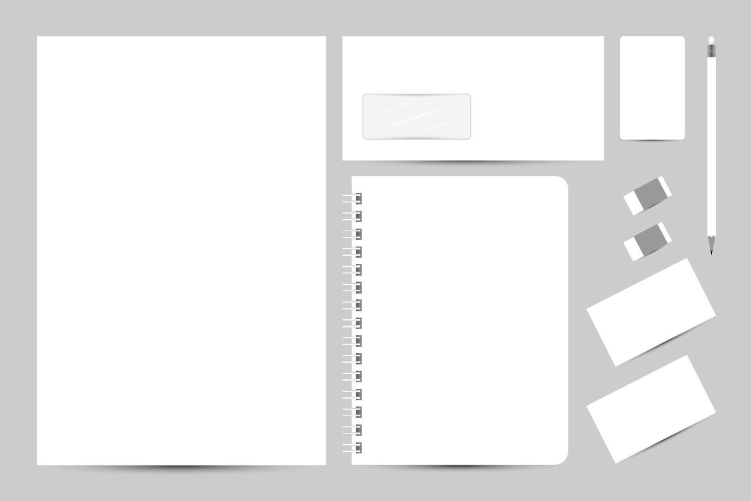 conjunto de plantilla de marca de identidad corporativa ilustración de vector blanco en blanco