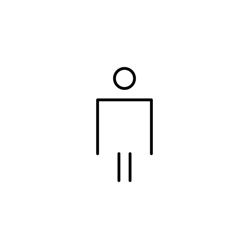 hombre icono abstracto lineal. signo masculino para baño. niño wc pictograma para baño. símbolo de inodoro vectorial aislado vector