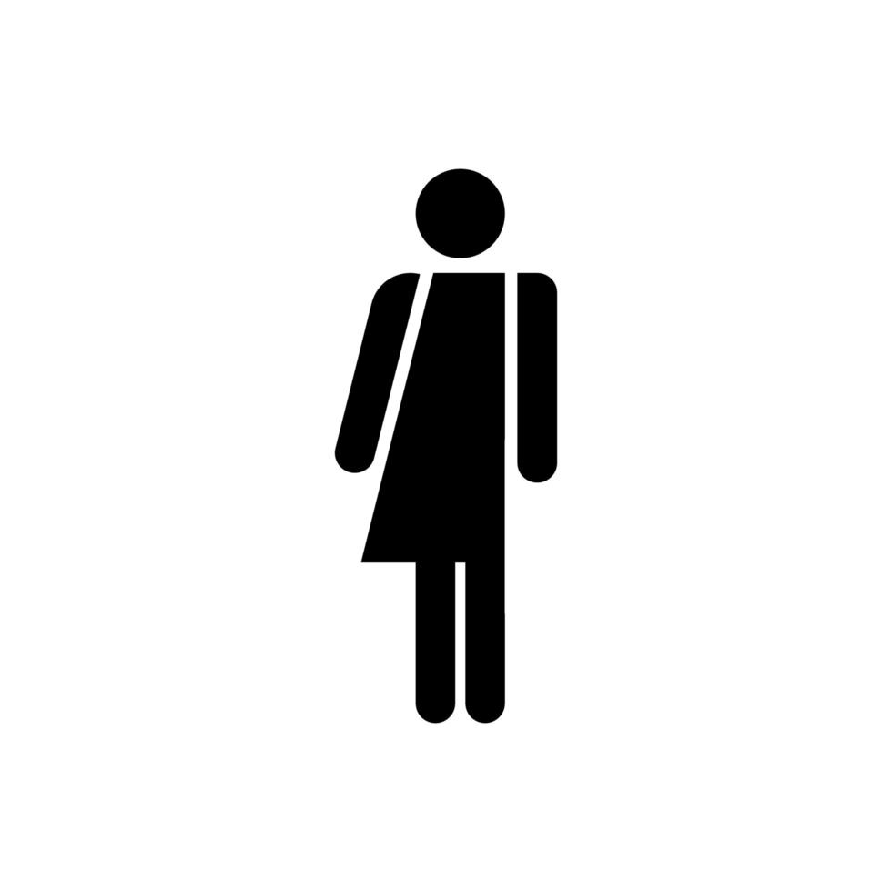 icono transgénero. símbolo de baño unisex vectorial. señal lgbt para baño. pictograma trans wc para baño aislado vector