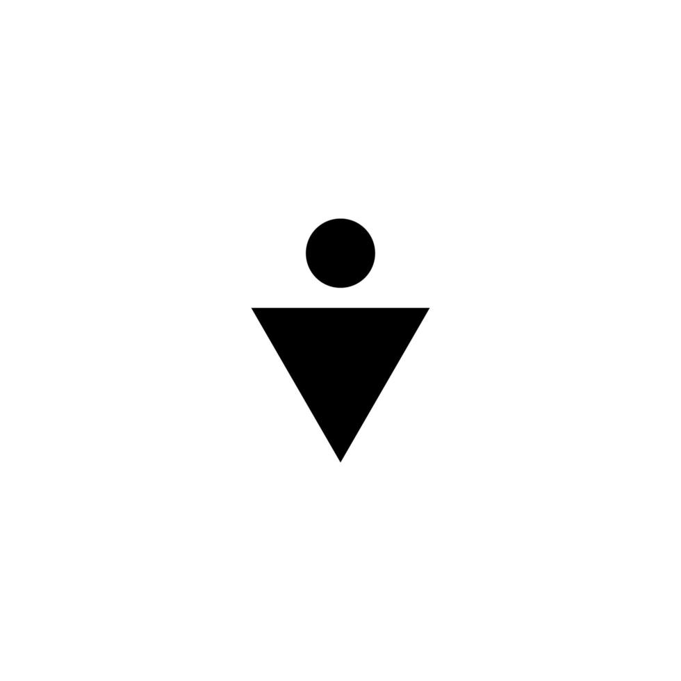 Man triangle icon. Male sign for restroom. Boy WC pictogram for bathroom. Vector toilet symbol isolated