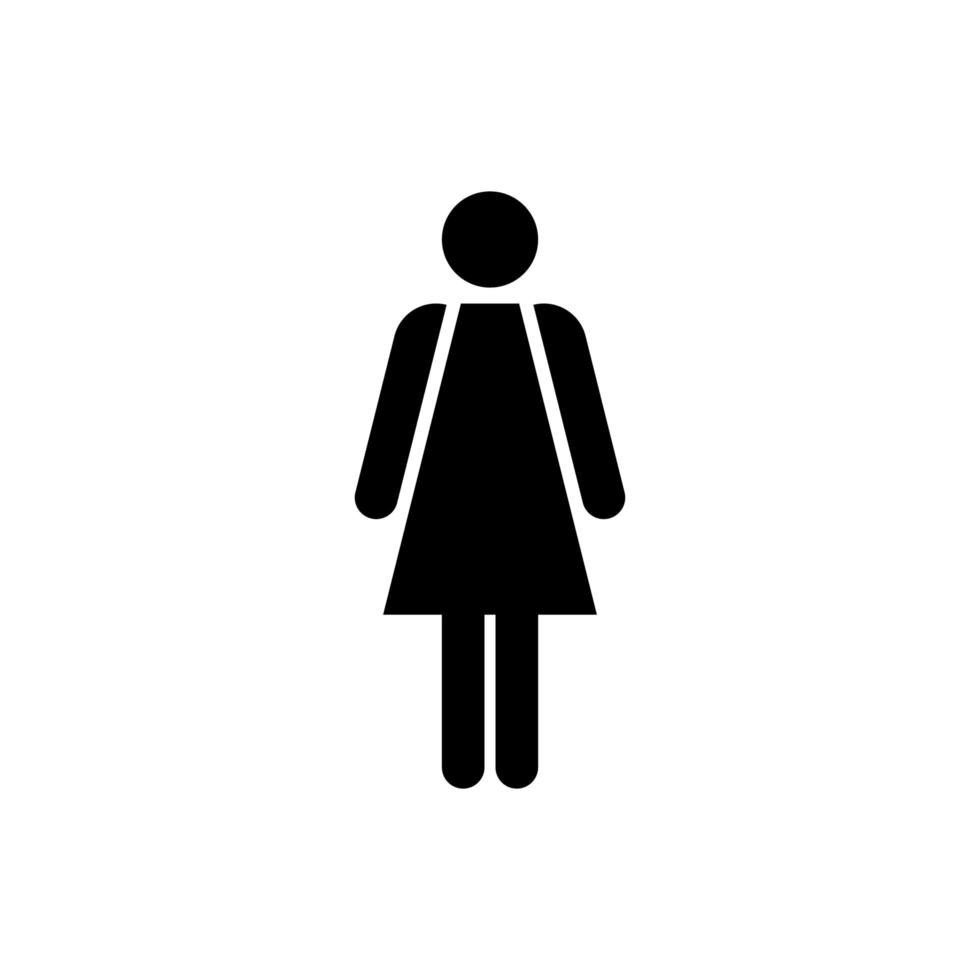 simple icono de mujer. signo femenino para baño. pictograma de wc de niña para baño. símbolo de inodoro vectorial aislado vector