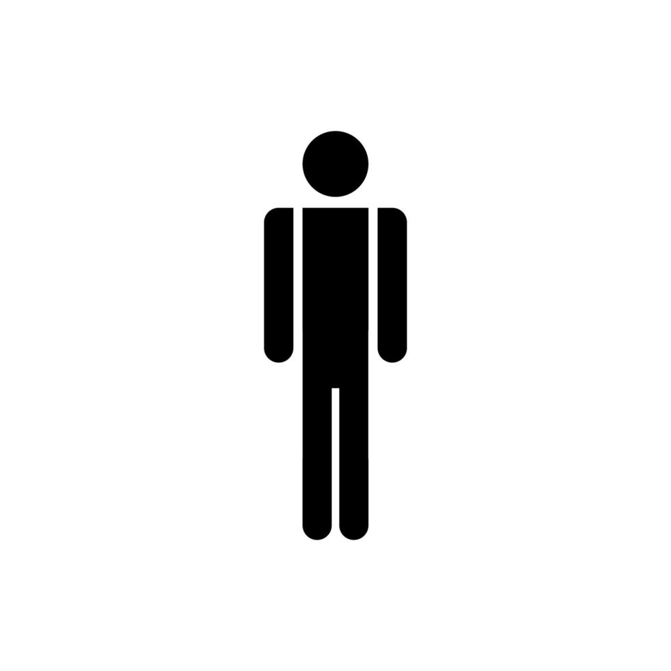 Man simple icon. Male sign for restroom. Boy WC pictogram for bathroom. Vector toilet symbol isolated