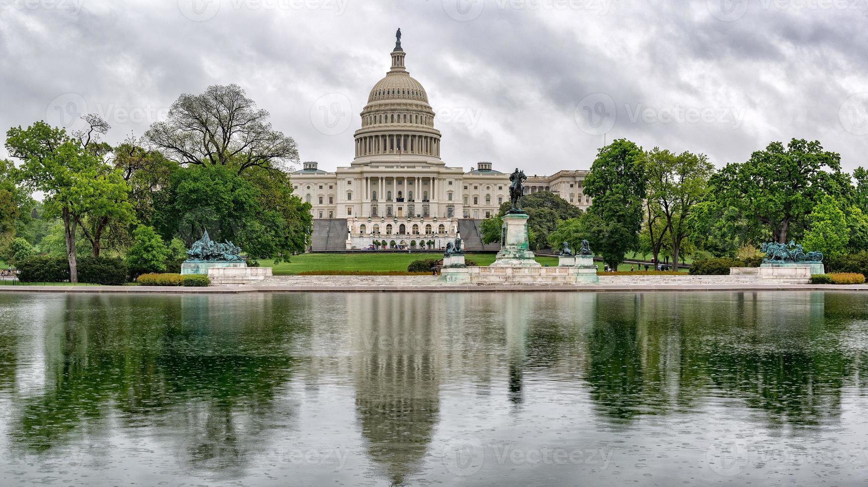 Washington DC Capitol view on rainy day photo