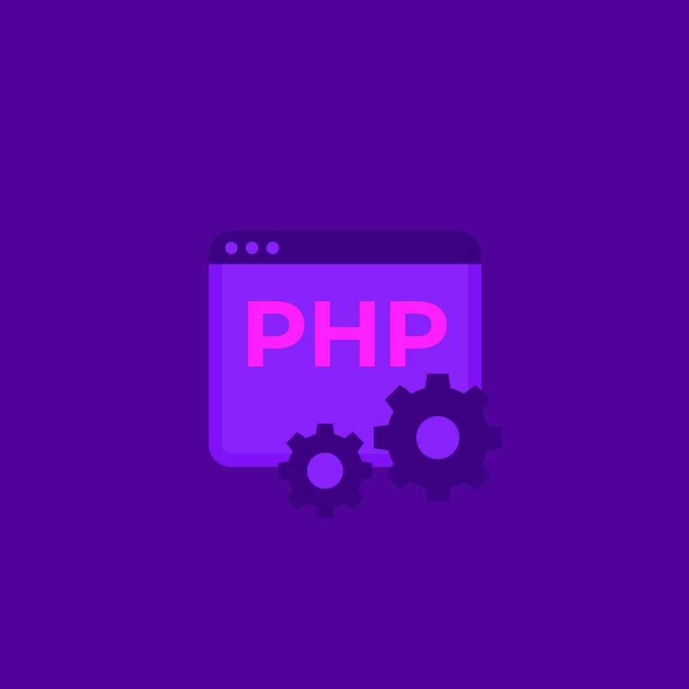 PHP vector icon in flat design