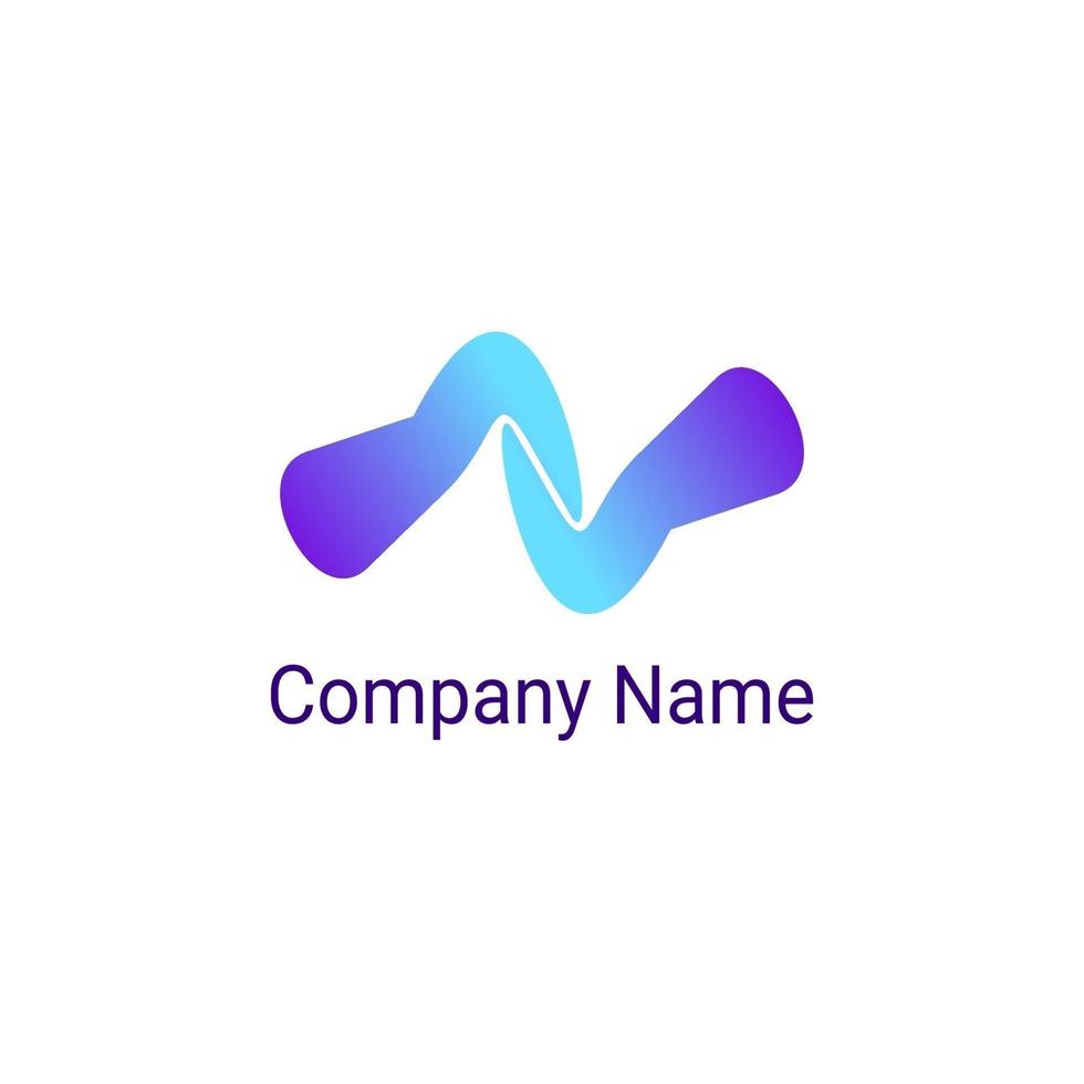 logo vector with letter n shape and related two-handed shape, with shades of purple to blue, suitable for a dynamic and modern symbol of an institution or company