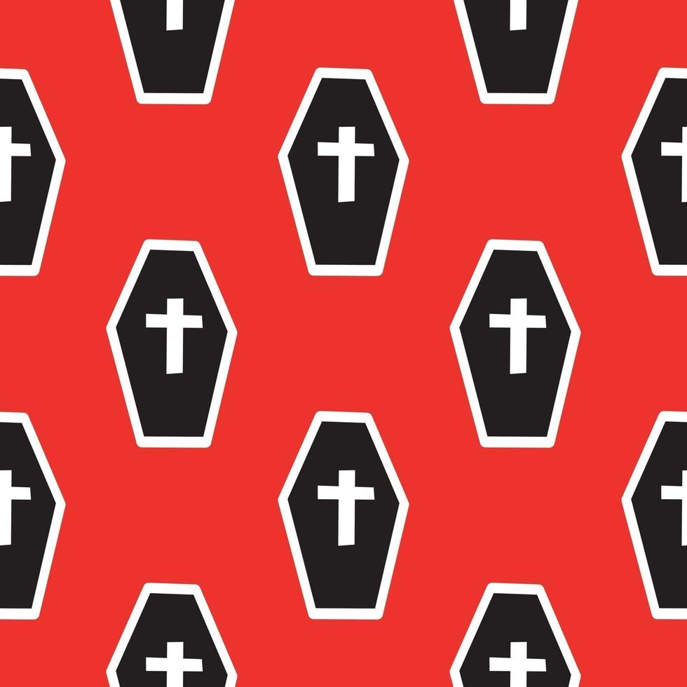 pattern with coffins vector