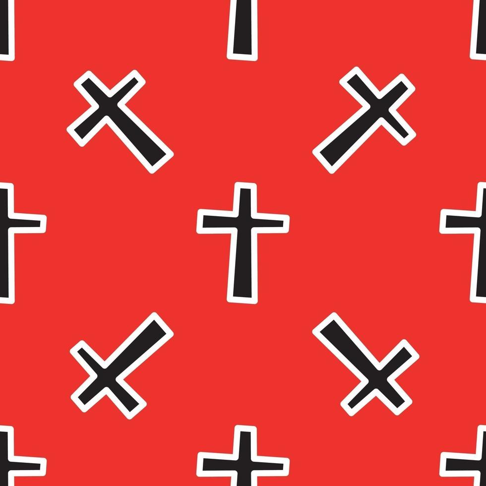 pattern with black crosses vector