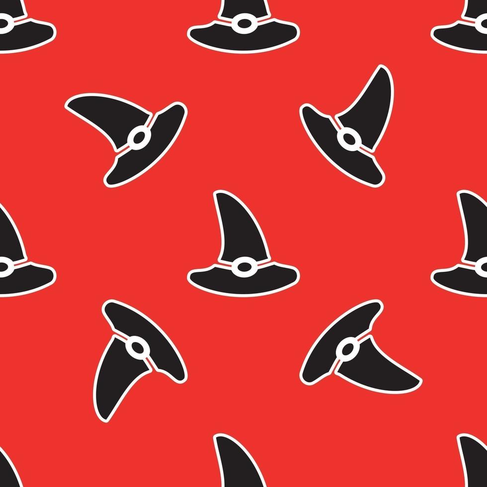 pattern with a witch s hat on a red background vector