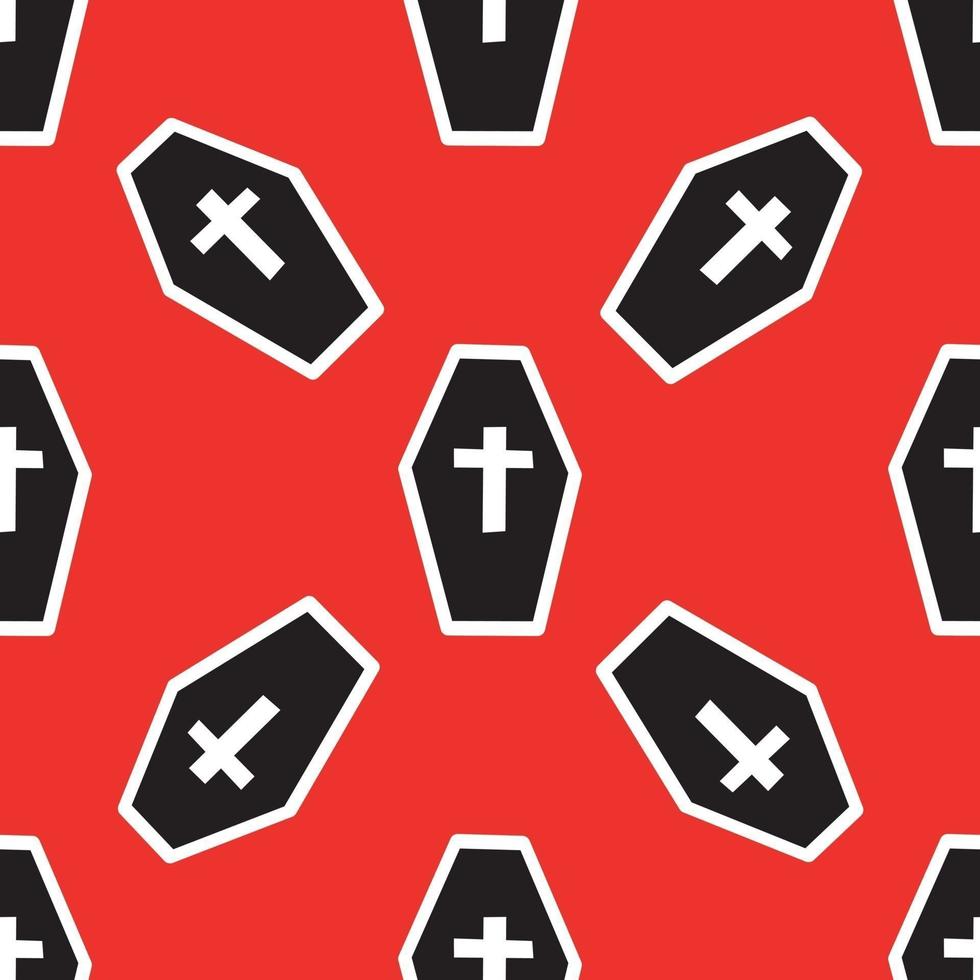 pattern with coffins and crosses vector