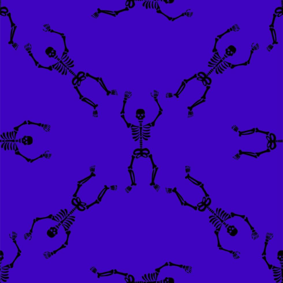 Skeletons seamless pattern vector