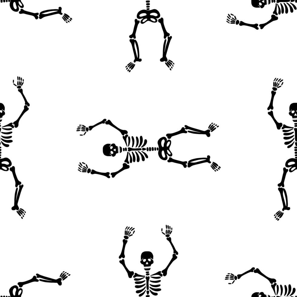 Skeleton seamless pattern vector