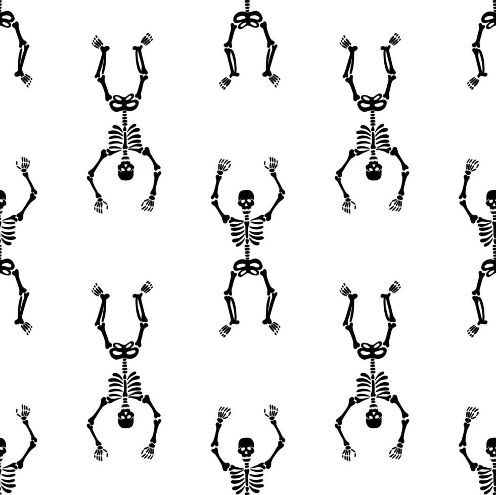 skeleton seamless pattern vector