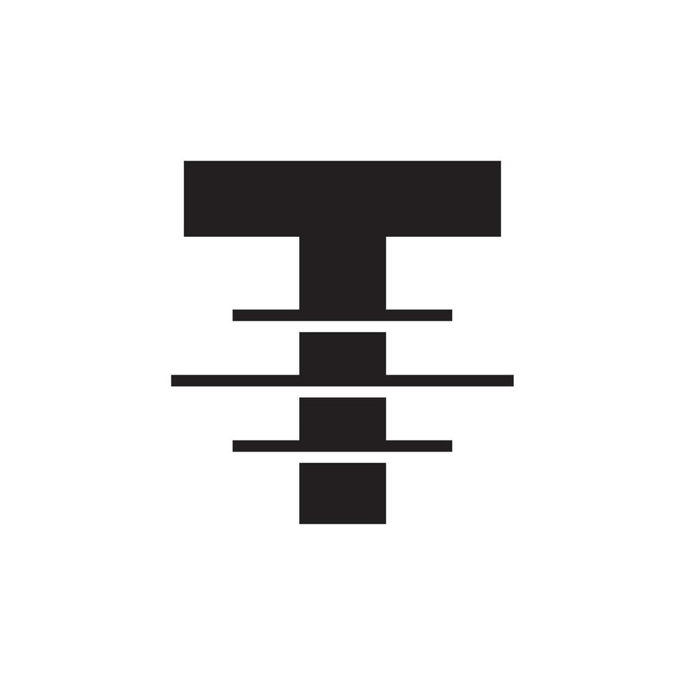 Simple black letter T logo design template, suitable for any brand or just what you need to use. vector