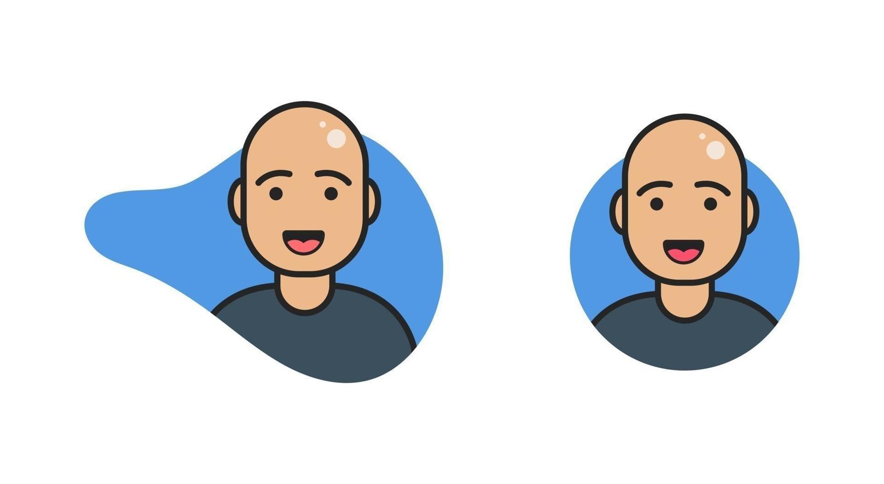 two sets of bald guy icon for web portfolio or others vector