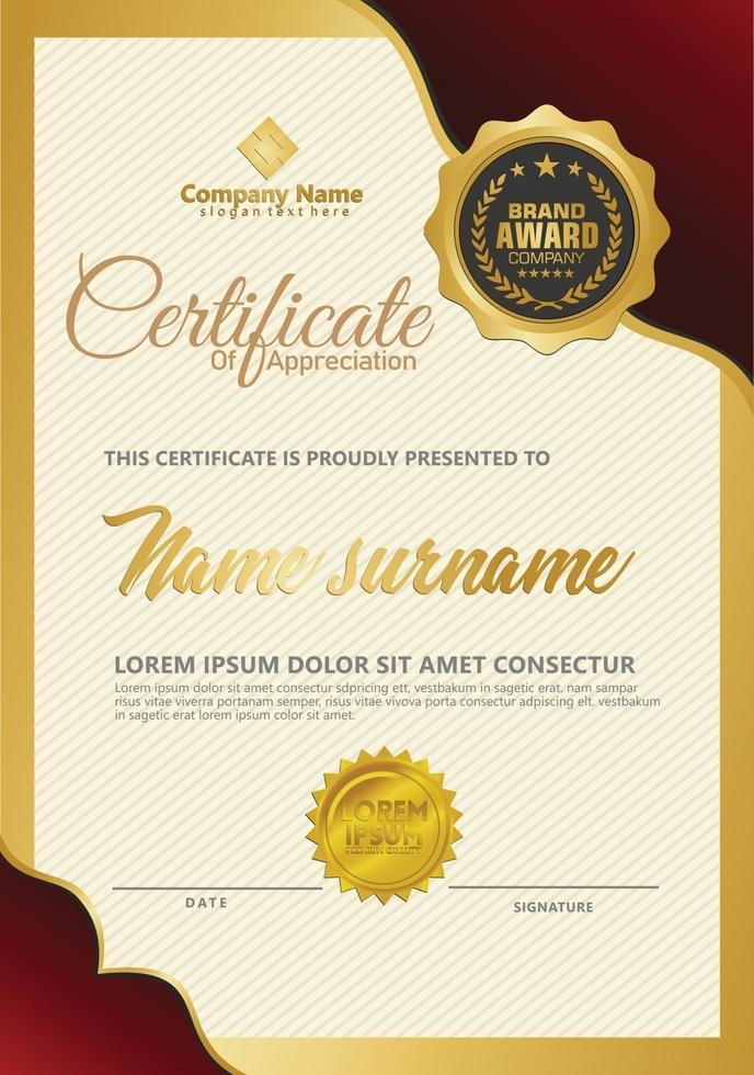 Certificate template with luxury. Vector illustration