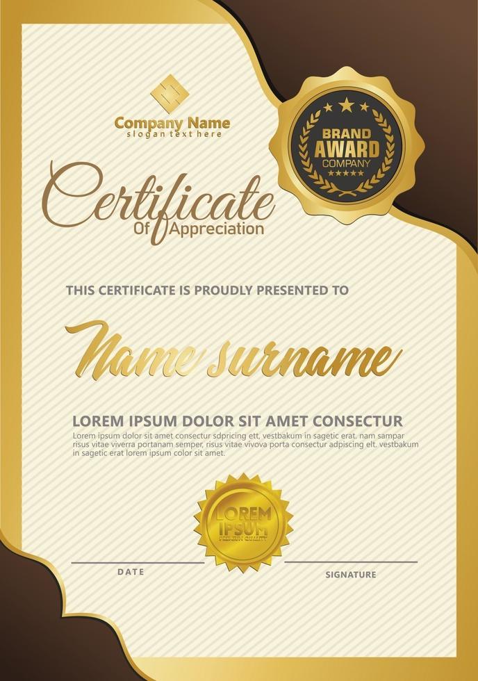 Certificate template with luxury. Vector illustration