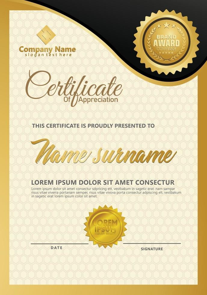 Certificate template with luxury. Vector illustration