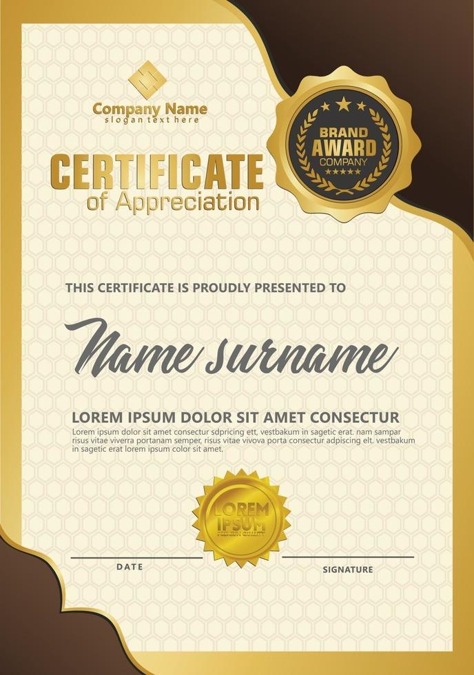 Certificate template with luxury. Vector illustration