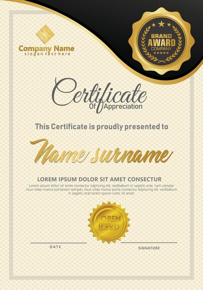 Certificate template with luxury. Vector illustration