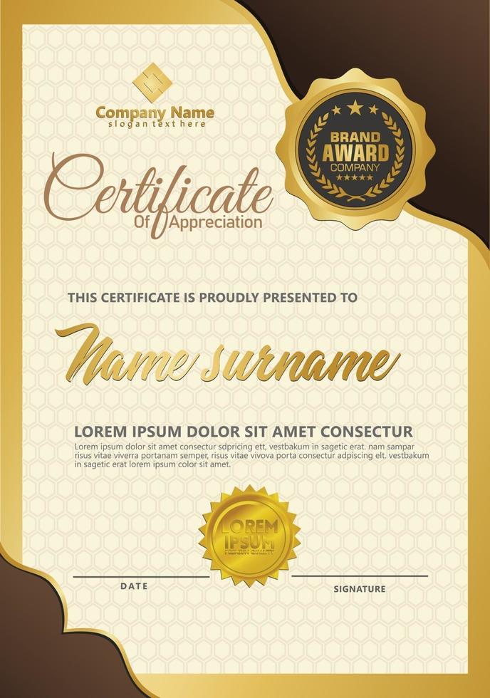 Certificate template with luxury. Vector illustration