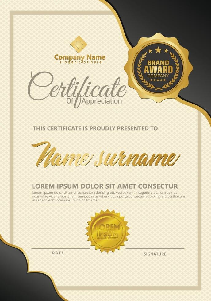 Certificate template with luxury. Vector illustration