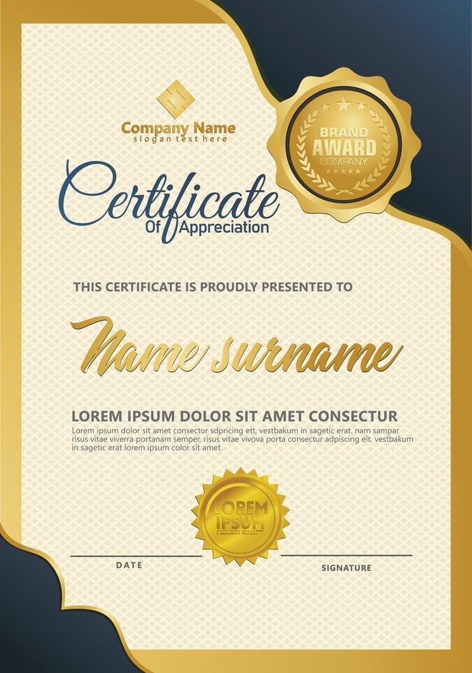 Certificate template with luxury. Vector illustration