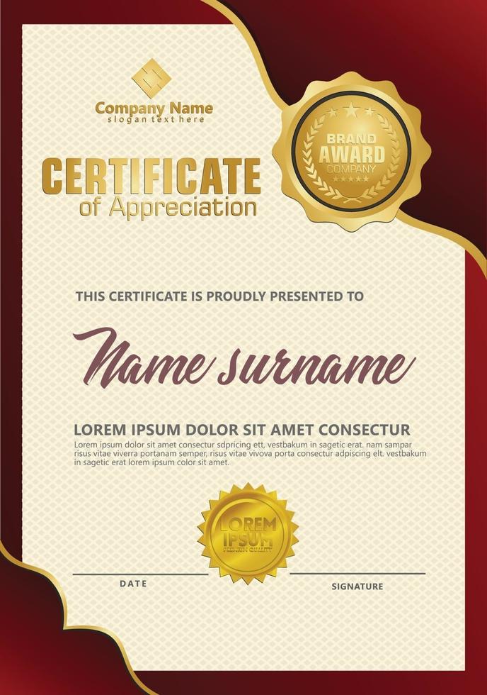 Certificate template with luxury. Vector illustration