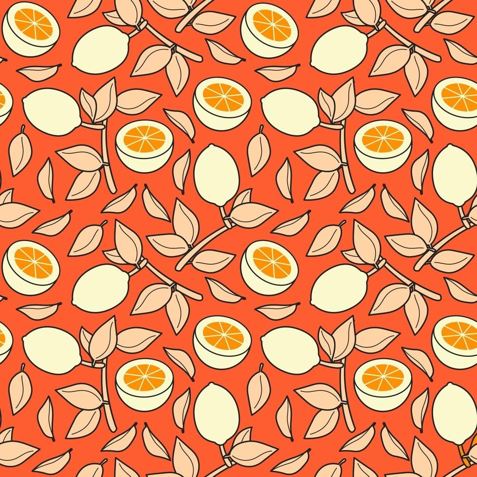 orange seamless pattern veryu fresh citrus vector
