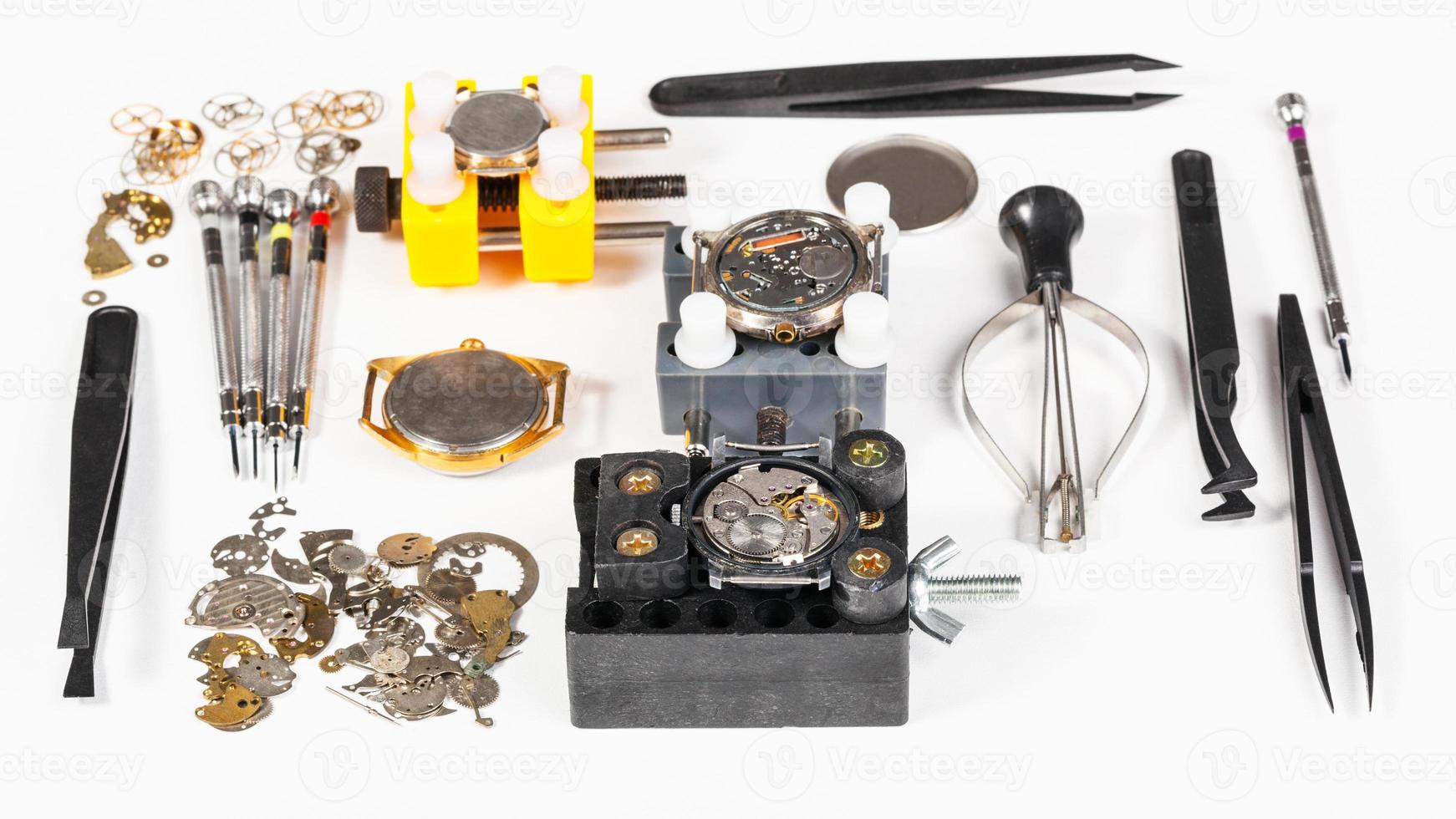 watch repairing tools on white background 12246129 Stock Photo at Vecteezy