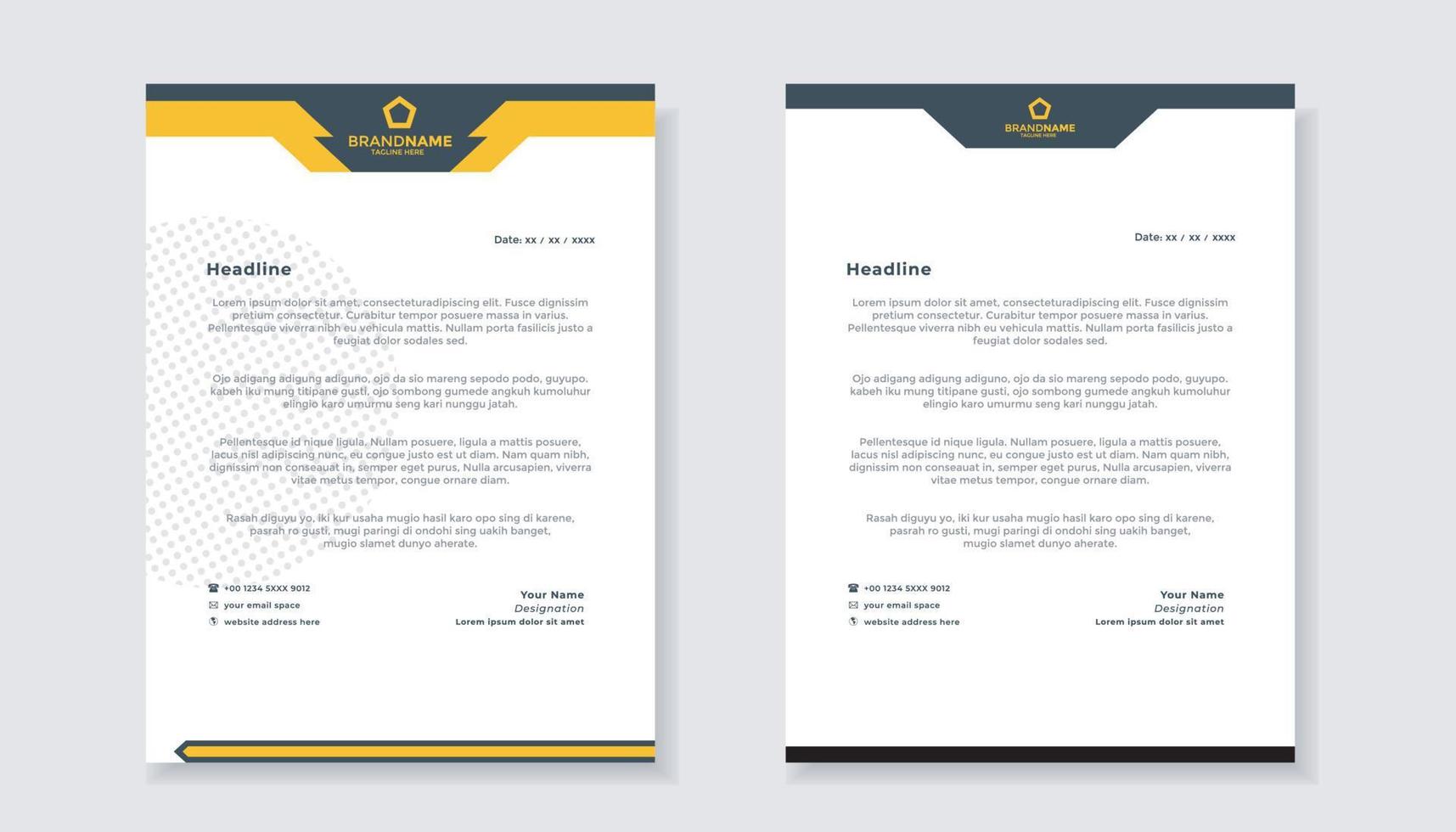 set of modern letterhead template for stationery design all business company. vector format editable A4. for download.