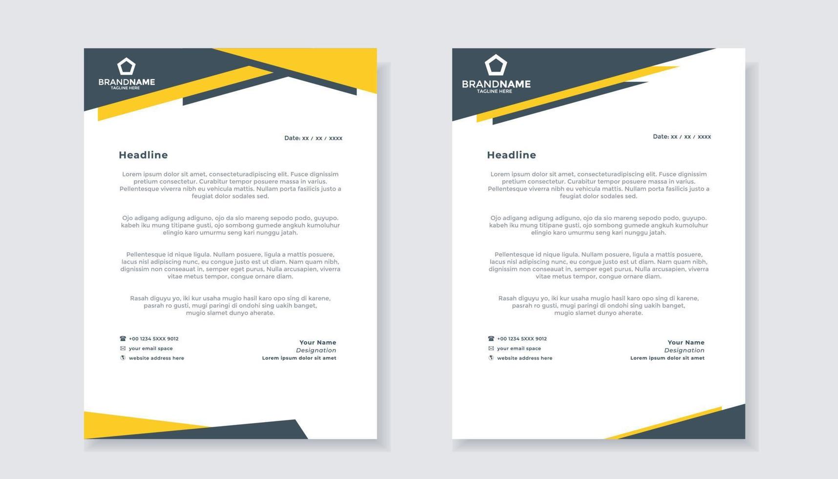set of modern letterhead template for stationery design all business company. vector format editable A4. for download.