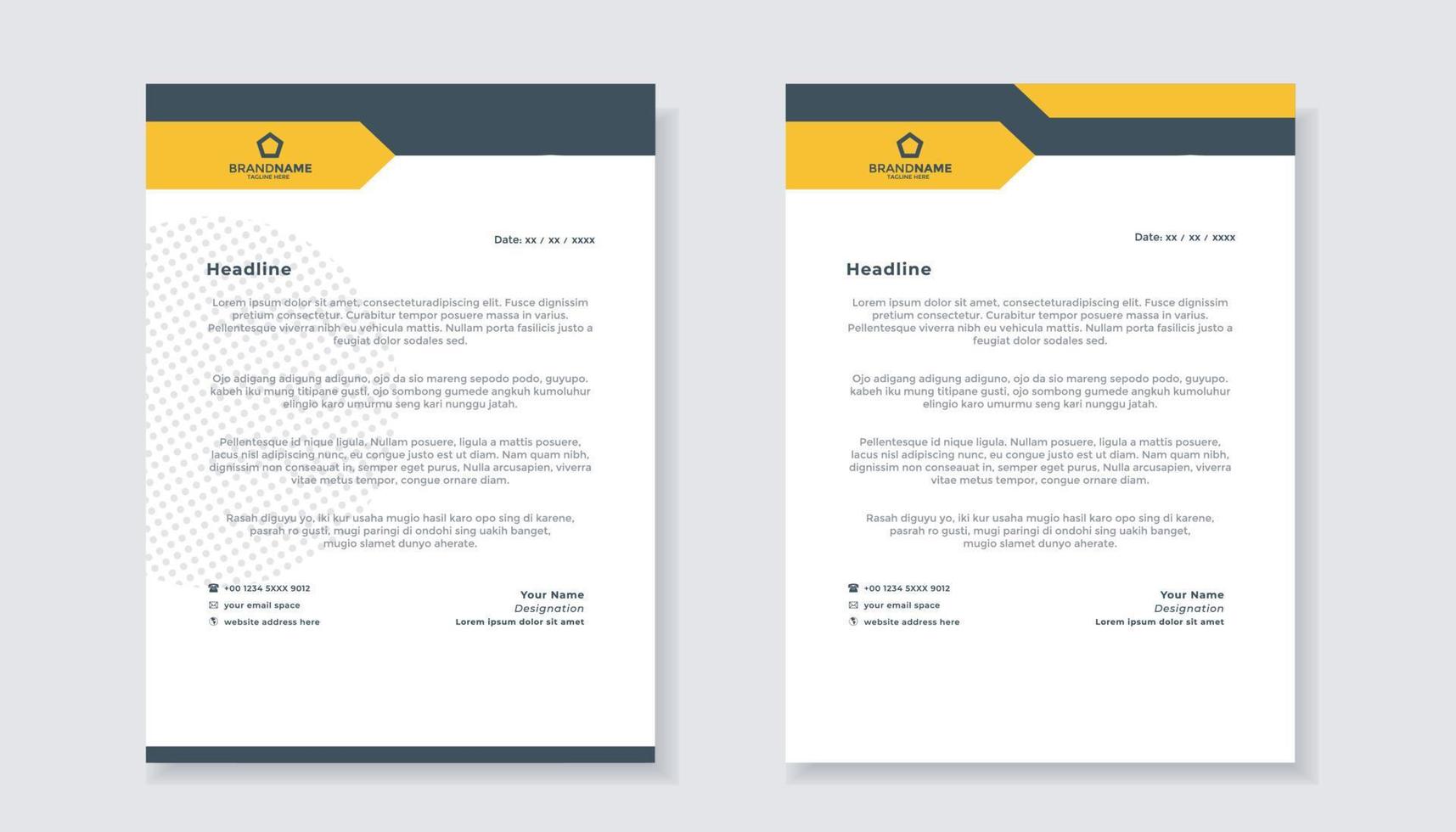 set of modern letterhead template for stationery design all business company. vector format editable A4. for download.