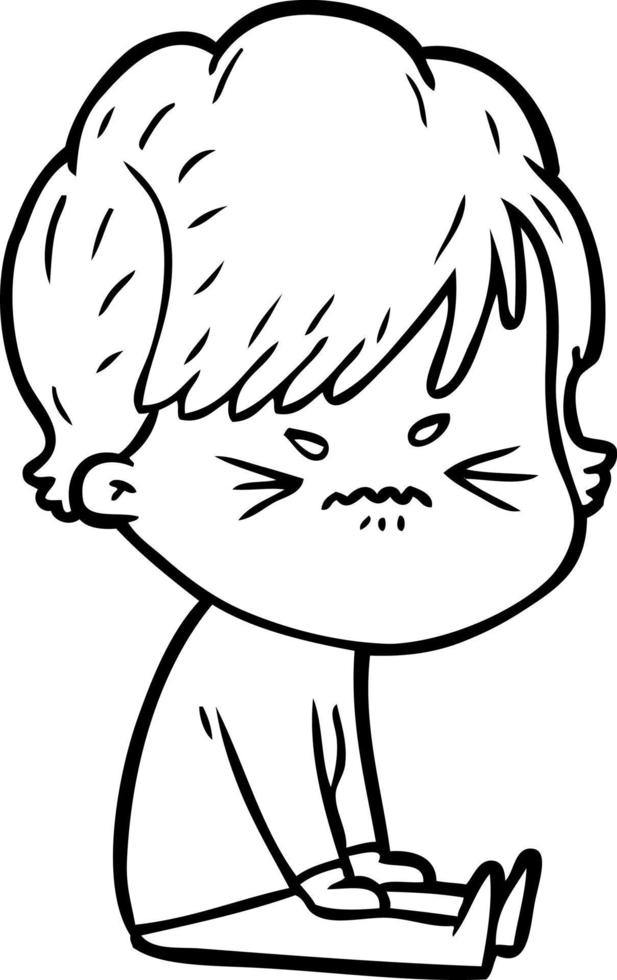 cartoon frustrated woman vector