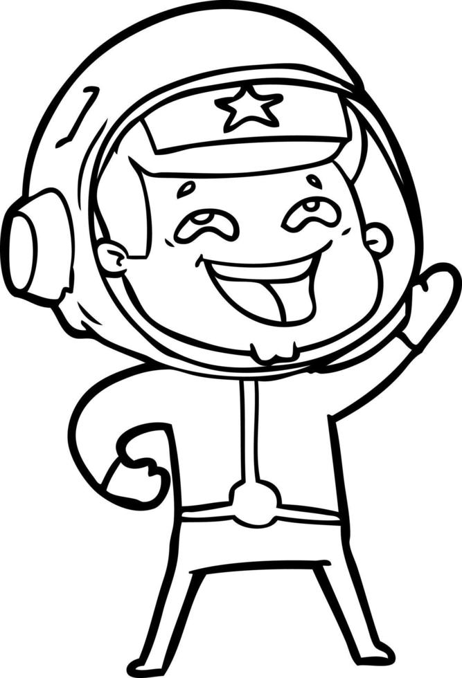 cartoon laughing astronaut vector