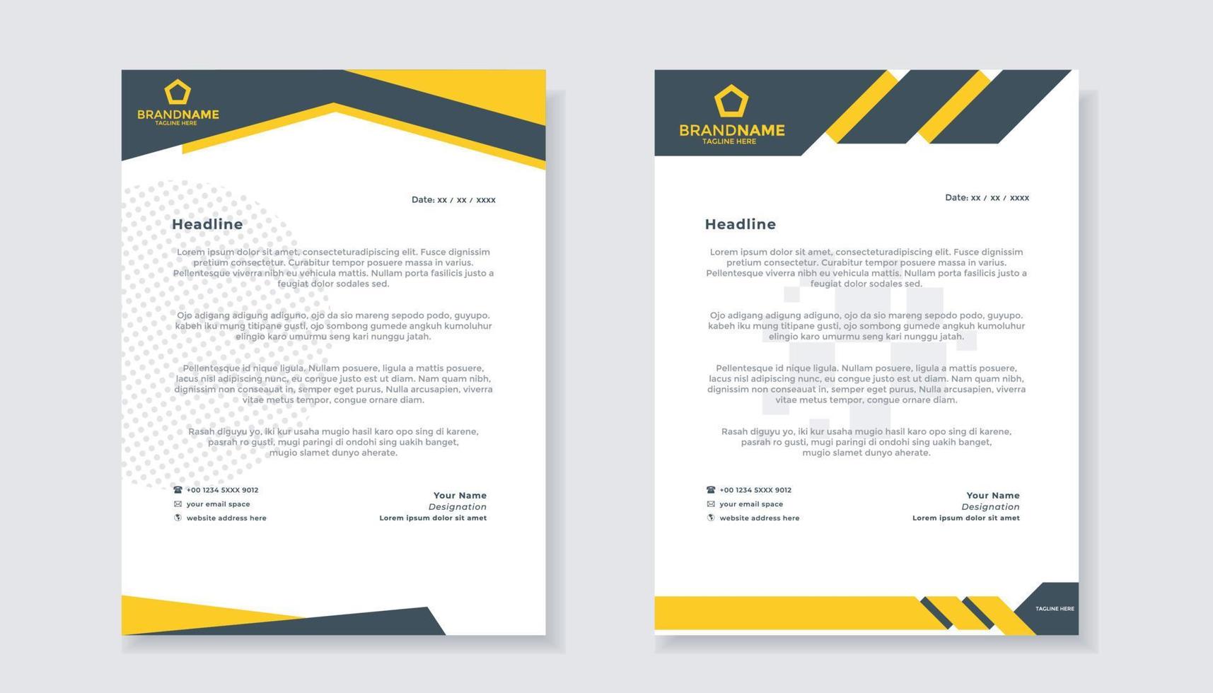 set of modern letterhead template for stationery design all business company. vector format editable A4. for download.