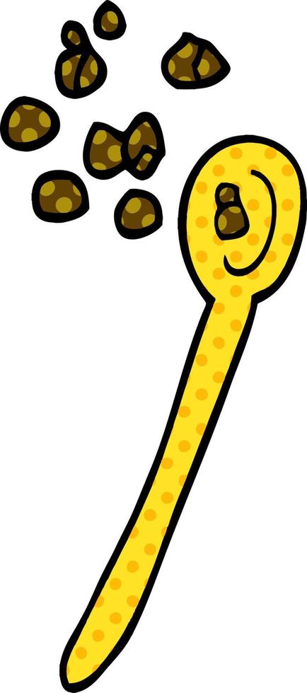 cartoon doodle cereal on a spoon vector