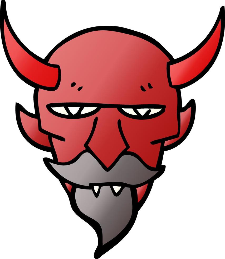 cartoon doodle devil face vector