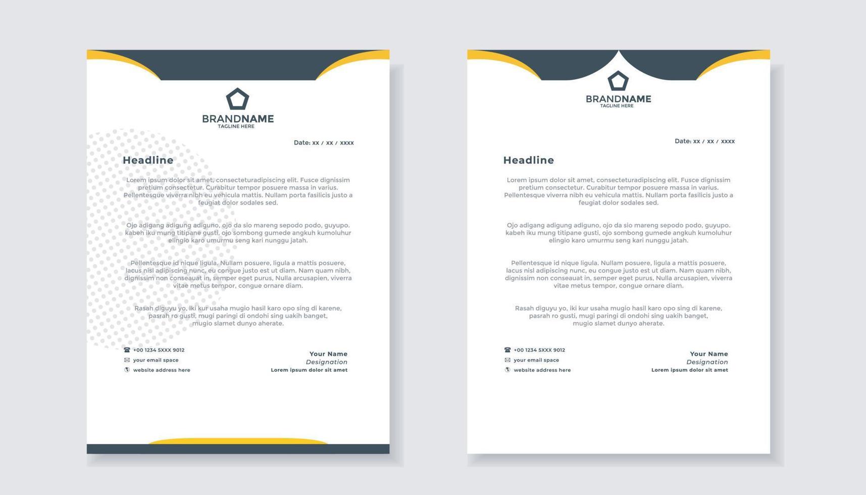 set of modern letterhead template for stationery design all business company. vector format editable A4. for download.