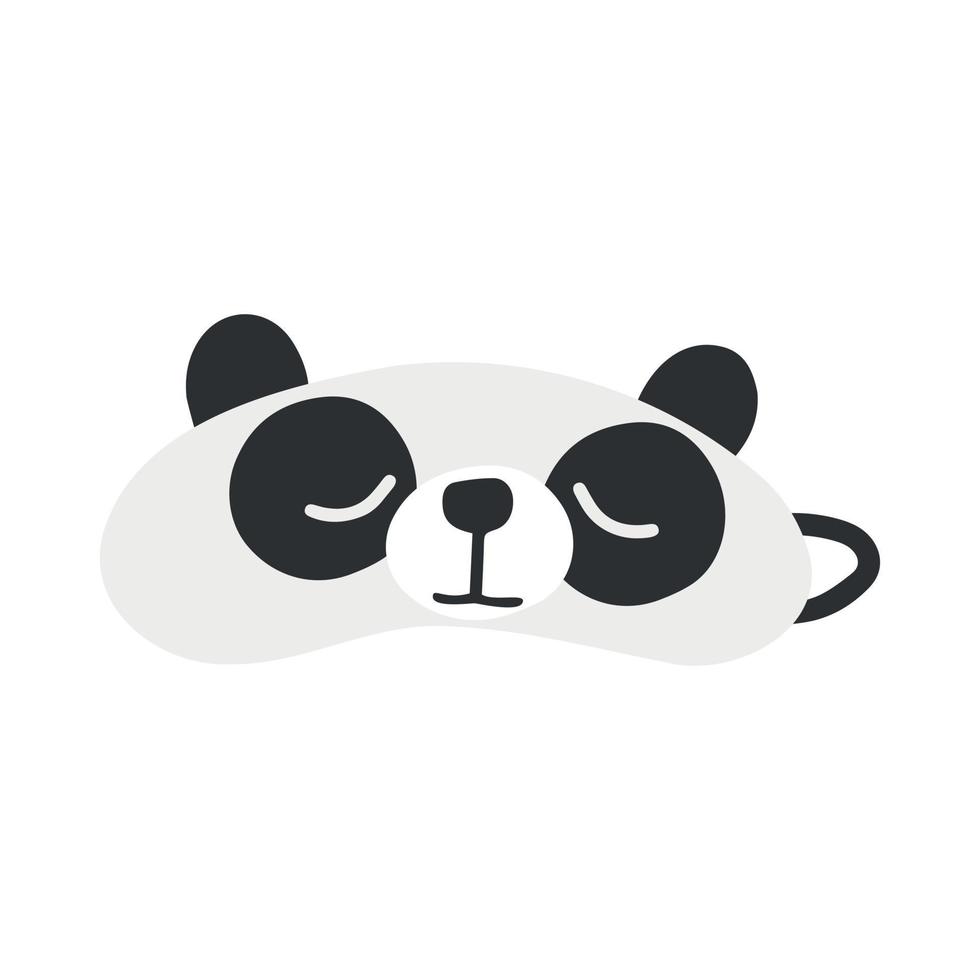 máscara de ojo vector dormir noche accesorio relajarse descansar en viajar conjunto de ilustración de cara protección soñolienta dibujos animados panda dormido