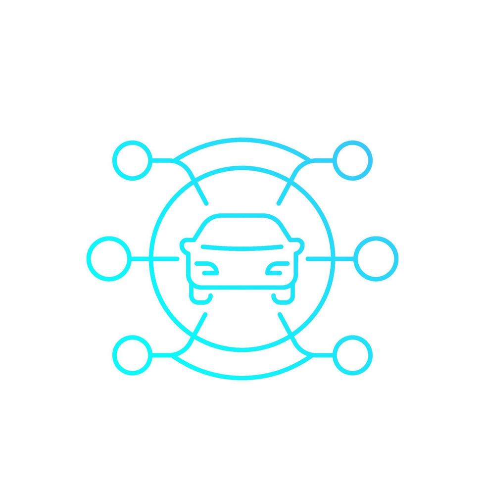 carsharing service icon, linear with gradient vector