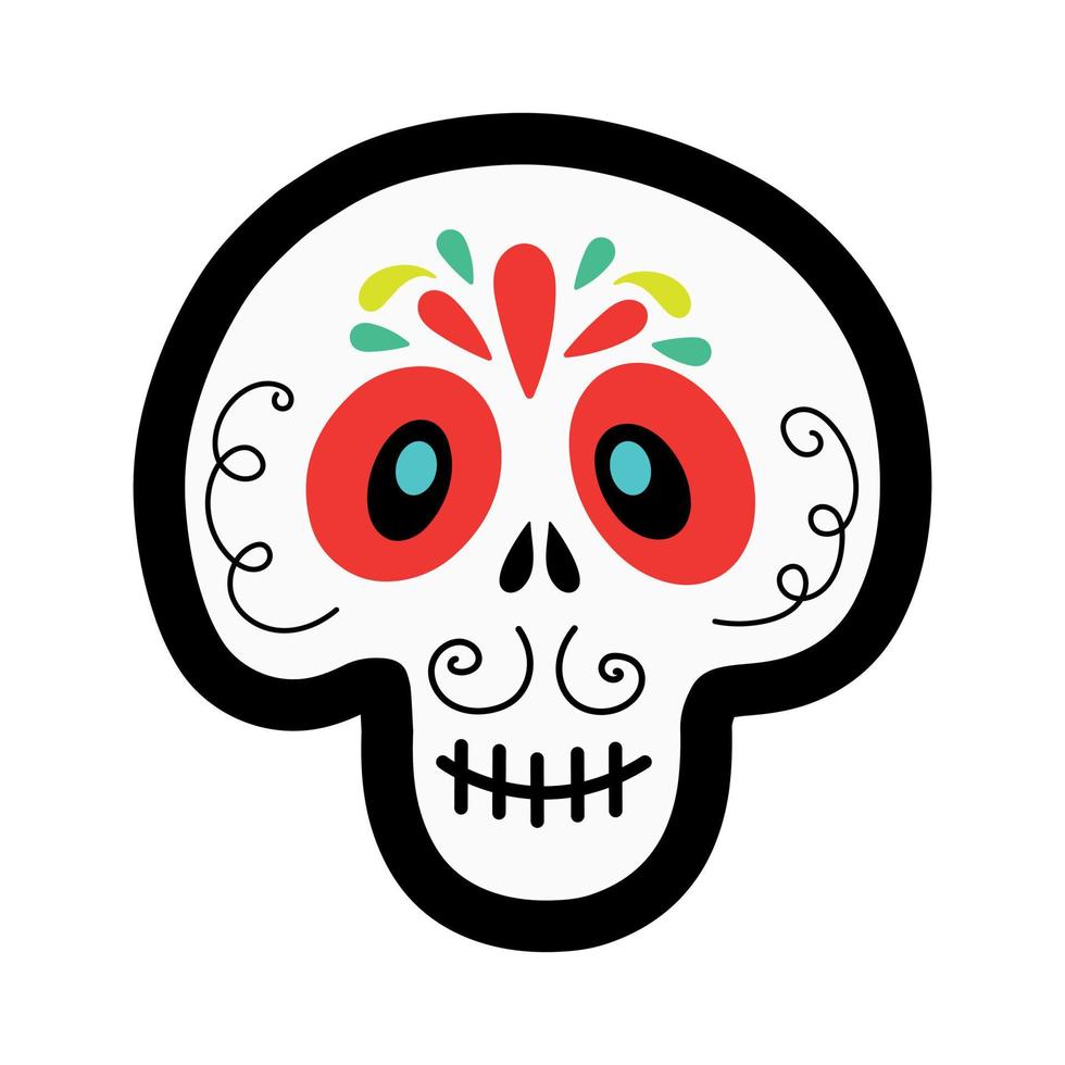 diseño de calavera de azúcar para el día de los muertos vector