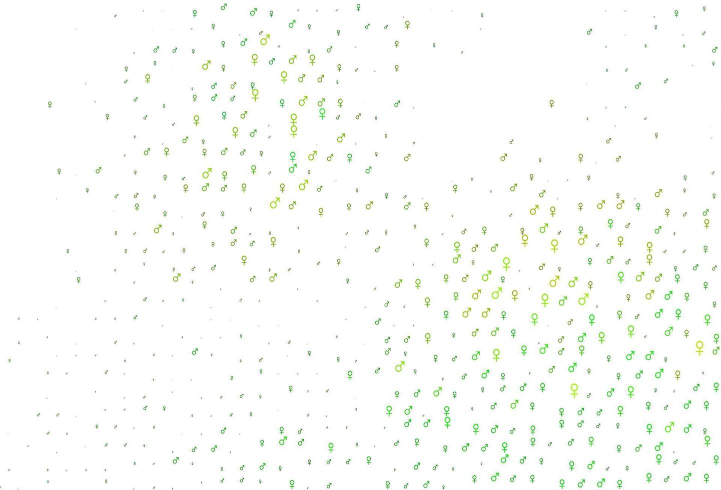 Light green, yellow vector pattern with gender elements.