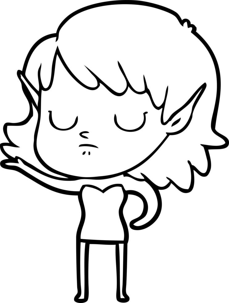 cartoon elf girl vector