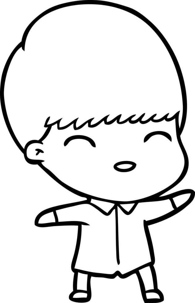 happy cartoon boy vector