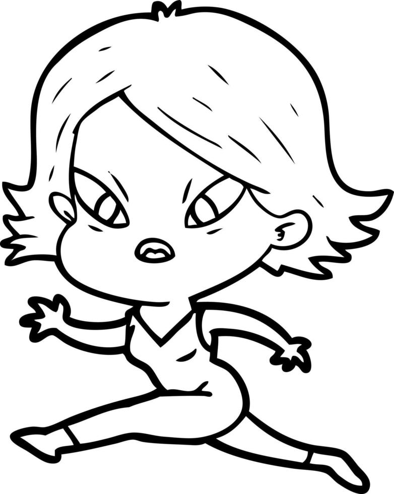 cartoon stressed woman vector