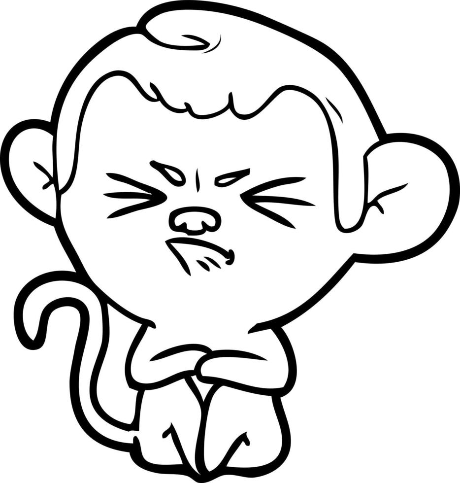 cartoon annoyed monkey vector