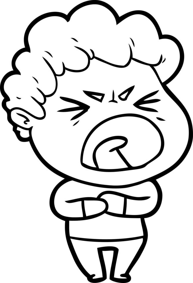 cartoon furious man vector