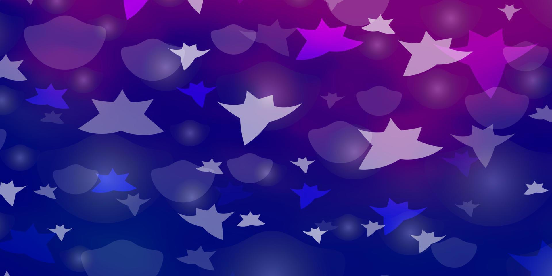 Light Pink, Blue vector texture with circles, stars.